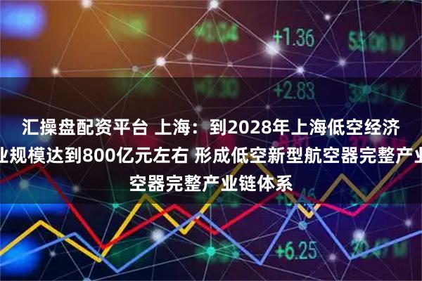 汇操盘配资平台 上海：到2028年上海低空经济核心产业规模达到800亿元左右 形成低空新型航空器完整产业链体系